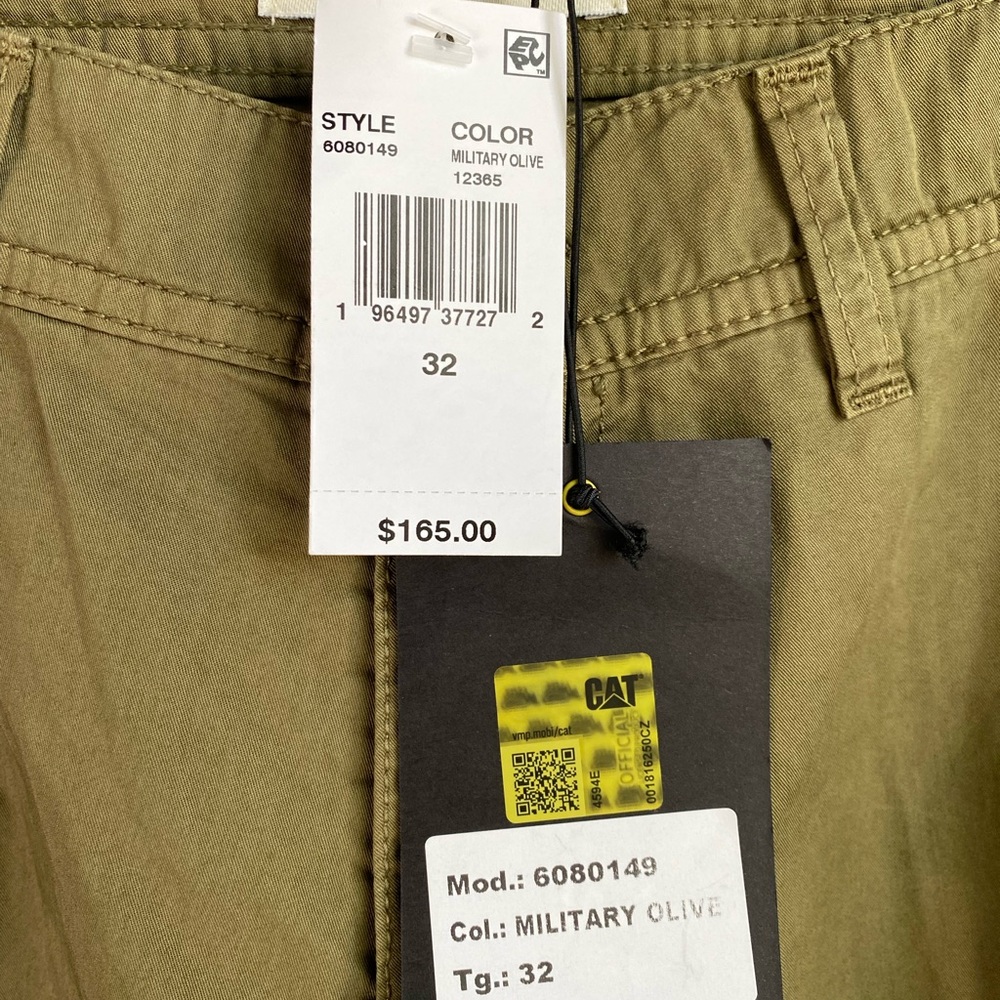 Cat Olive Cargo Pants View 2
